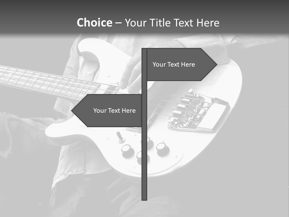 Man Playing Electrical Guitar In Black And White PowerPoint Template