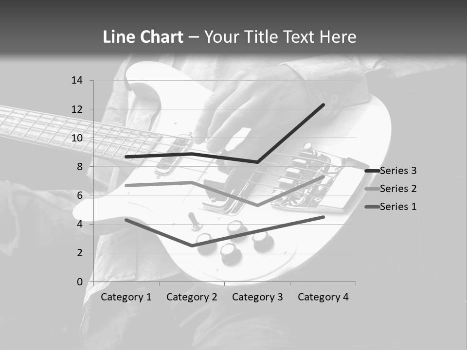 Man Playing Electrical Guitar In Black And White PowerPoint Template
