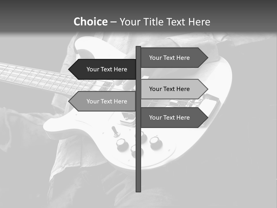 Man Playing Electrical Guitar In Black And White PowerPoint Template