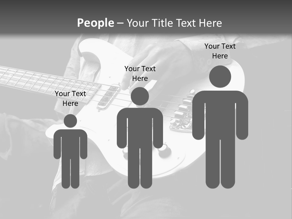 Man Playing Electrical Guitar In Black And White PowerPoint Template