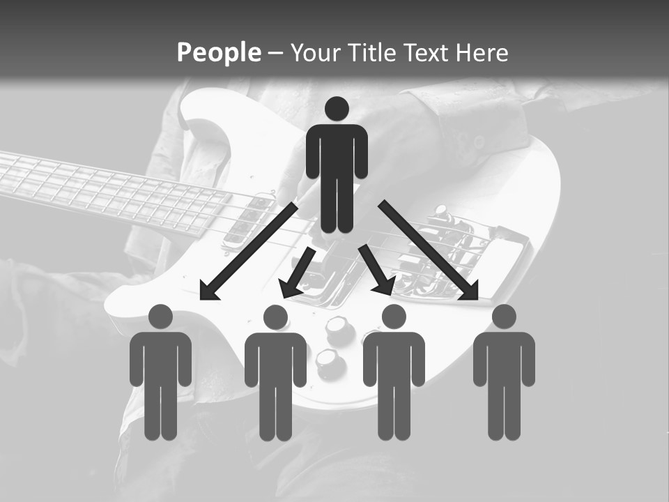 Man Playing Electrical Guitar In Black And White PowerPoint Template