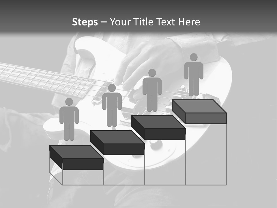 Man Playing Electrical Guitar In Black And White PowerPoint Template