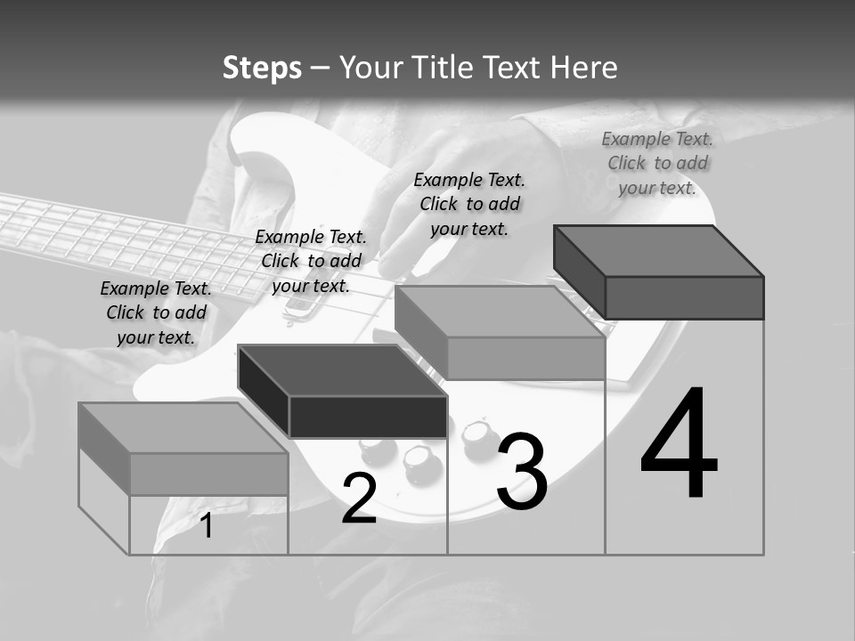 Man Playing Electrical Guitar In Black And White PowerPoint Template