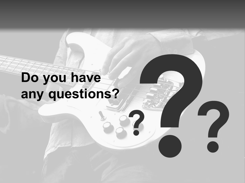 Man Playing Electrical Guitar In Black And White PowerPoint Template