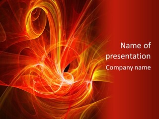 Abstract Fire Chaos Fire Bird On Dark Background PowerPoint Template