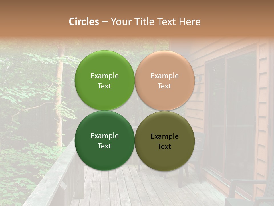 Cabin And Wooden Deck In The Woods PowerPoint Template