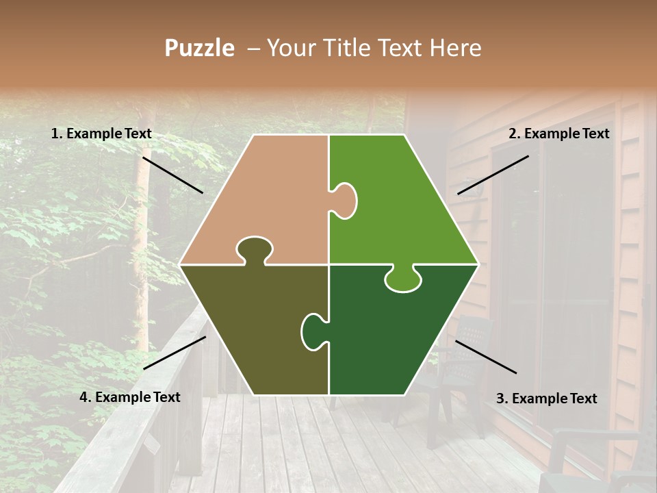 Cabin And Wooden Deck In The Woods PowerPoint Template