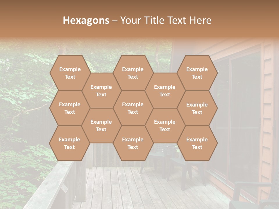 Cabin And Wooden Deck In The Woods PowerPoint Template