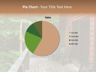 Cabin And Wooden Deck In The Woods PowerPoint Template