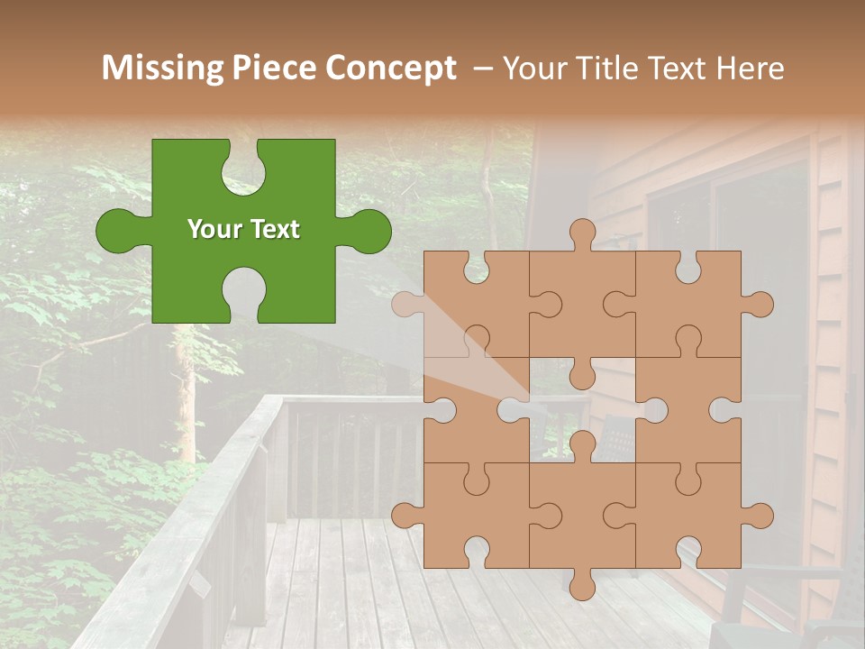 Cabin And Wooden Deck In The Woods PowerPoint Template