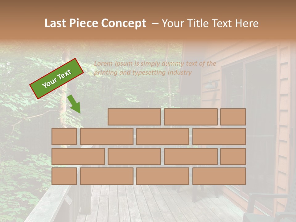 Cabin And Wooden Deck In The Woods PowerPoint Template