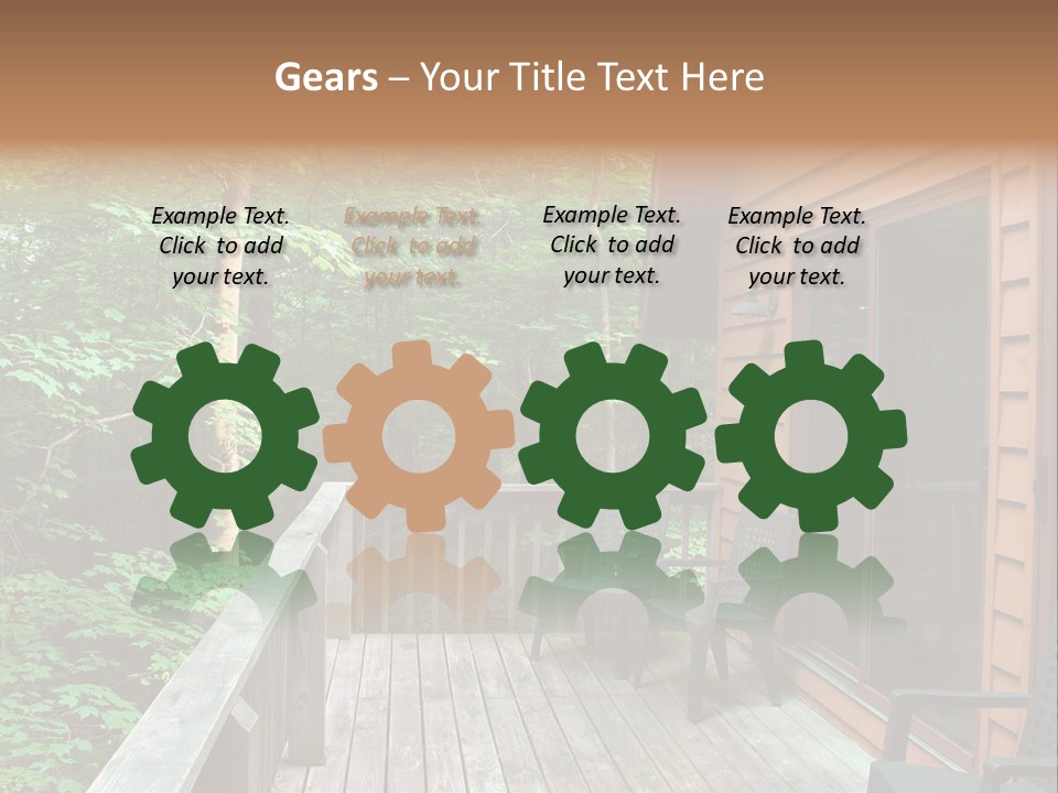 Cabin And Wooden Deck In The Woods PowerPoint Template