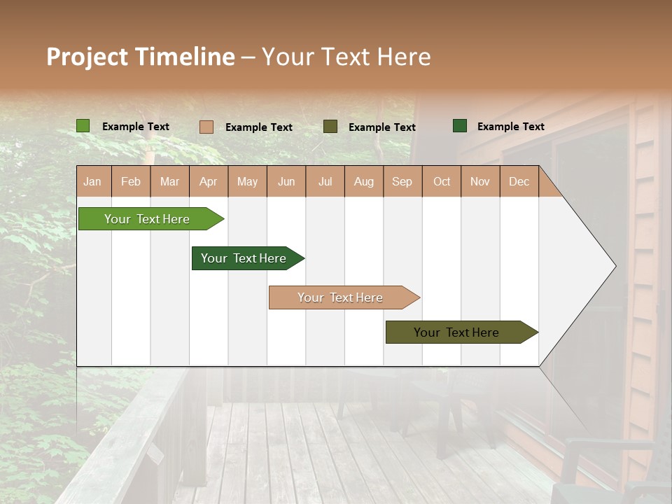 Cabin And Wooden Deck In The Woods PowerPoint Template