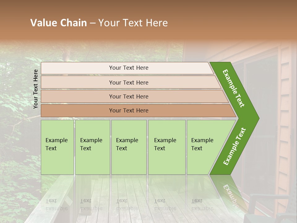 Cabin And Wooden Deck In The Woods PowerPoint Template