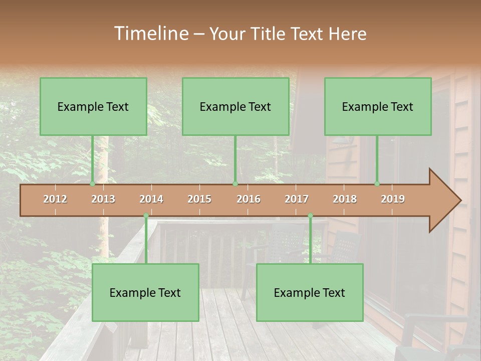 Cabin And Wooden Deck In The Woods PowerPoint Template