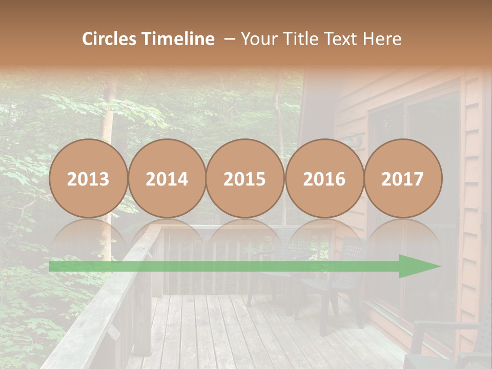 Cabin And Wooden Deck In The Woods PowerPoint Template