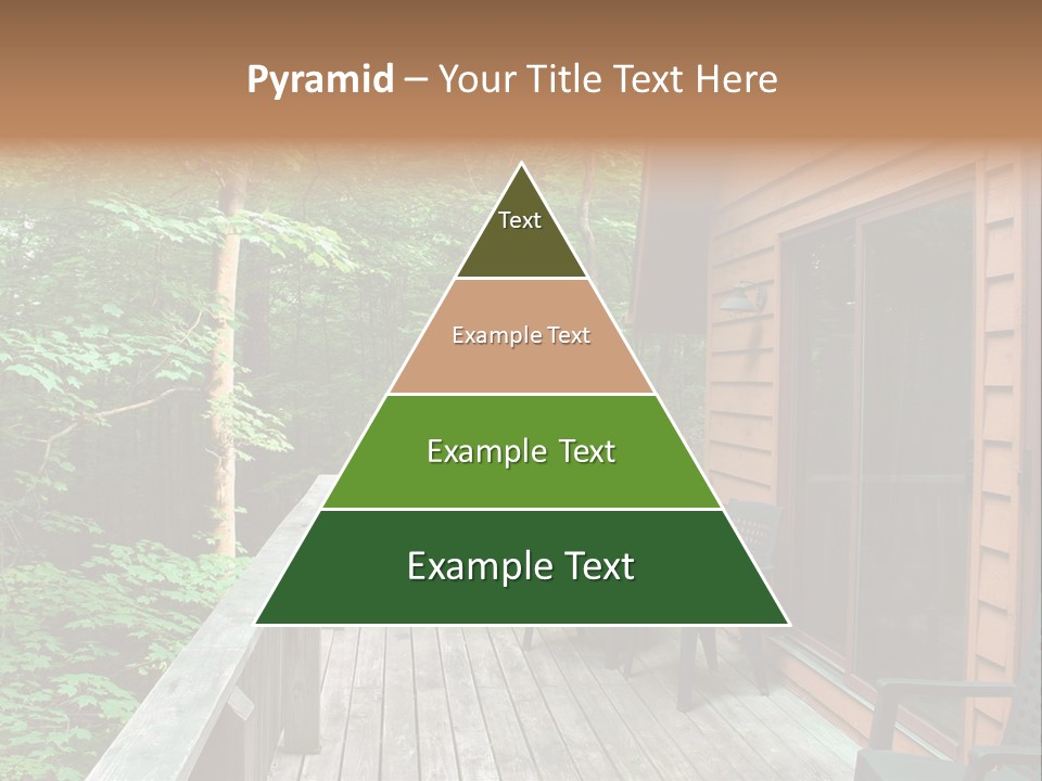 Cabin And Wooden Deck In The Woods PowerPoint Template