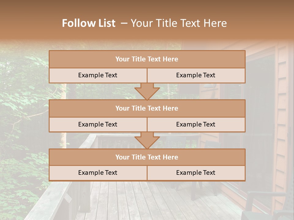 Cabin And Wooden Deck In The Woods PowerPoint Template
