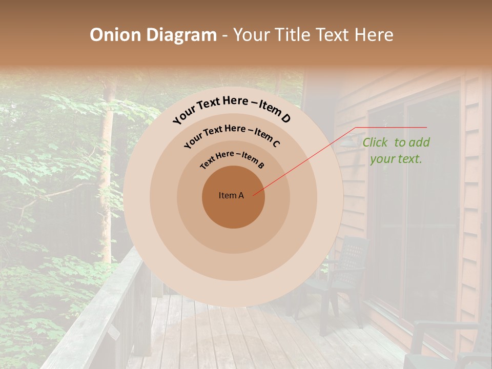 Cabin And Wooden Deck In The Woods PowerPoint Template