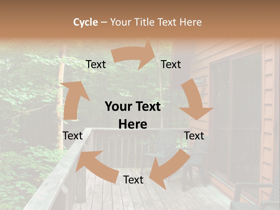 Cabin And Wooden Deck In The Woods PowerPoint Template