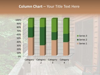 Cabin And Wooden Deck In The Woods PowerPoint Template