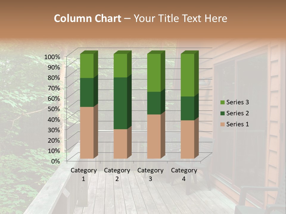 Cabin And Wooden Deck In The Woods PowerPoint Template