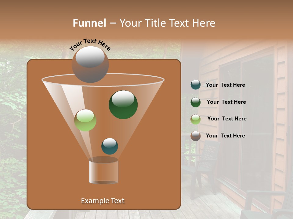 Cabin And Wooden Deck In The Woods PowerPoint Template