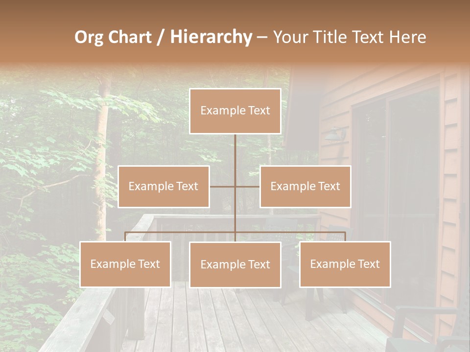 Cabin And Wooden Deck In The Woods PowerPoint Template