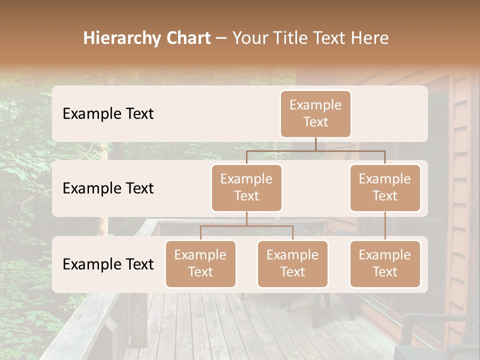 Cabin And Wooden Deck In The Woods PowerPoint Template