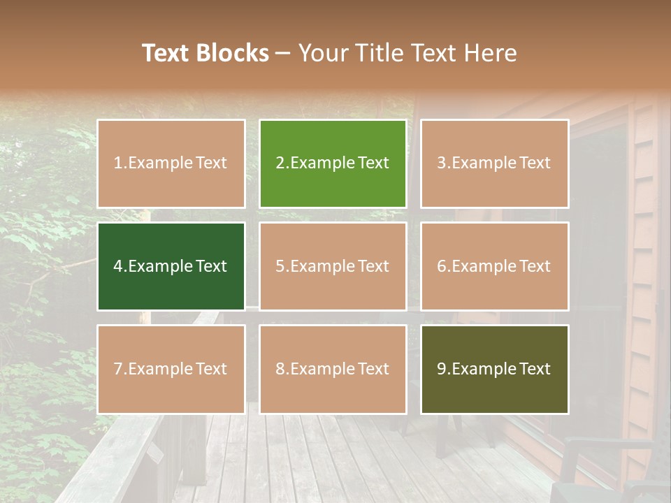 Cabin And Wooden Deck In The Woods PowerPoint Template