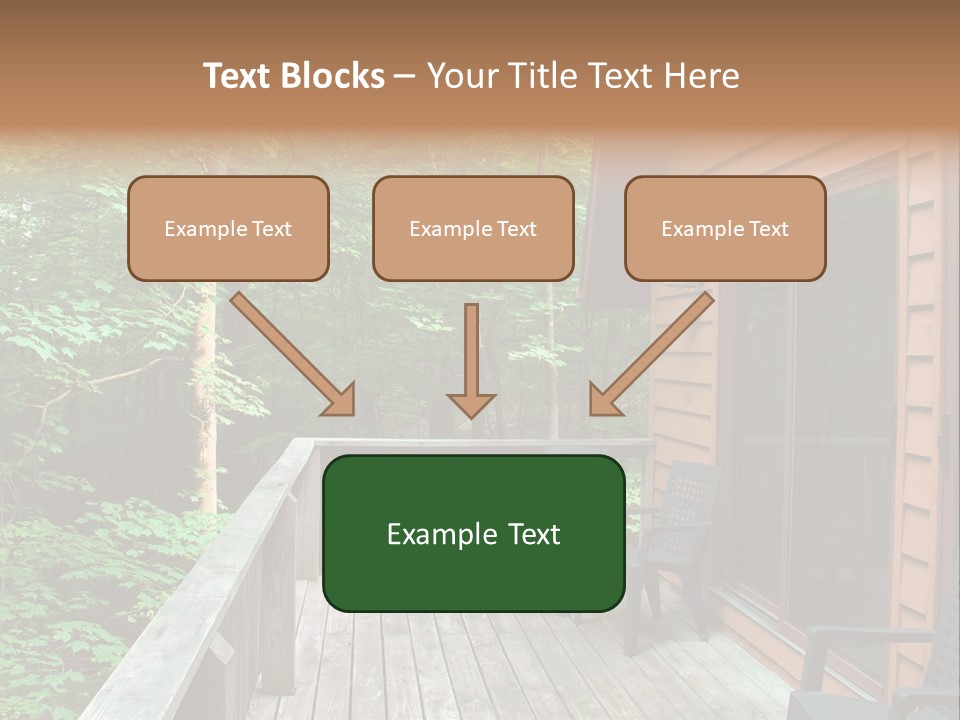 Cabin And Wooden Deck In The Woods PowerPoint Template
