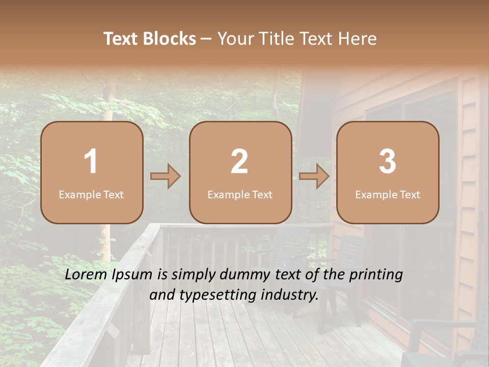 Cabin And Wooden Deck In The Woods PowerPoint Template