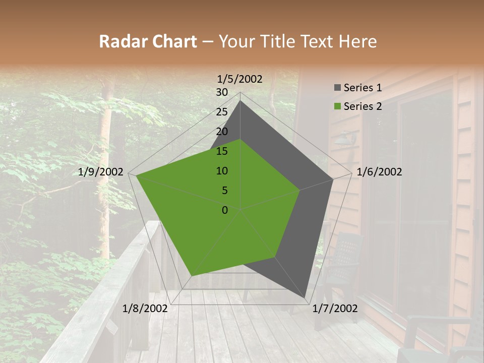 Cabin And Wooden Deck In The Woods PowerPoint Template