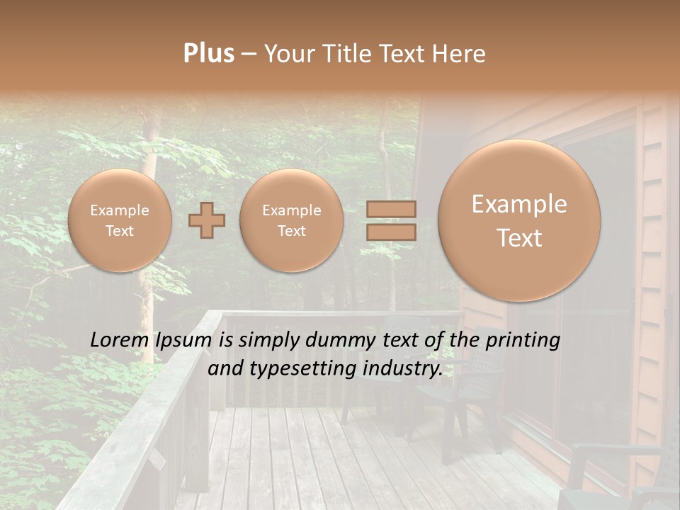 Cabin And Wooden Deck In The Woods PowerPoint Template