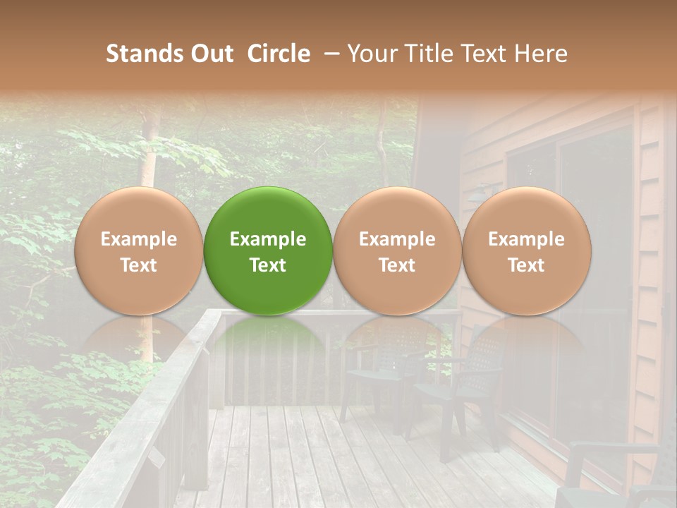 Cabin And Wooden Deck In The Woods PowerPoint Template