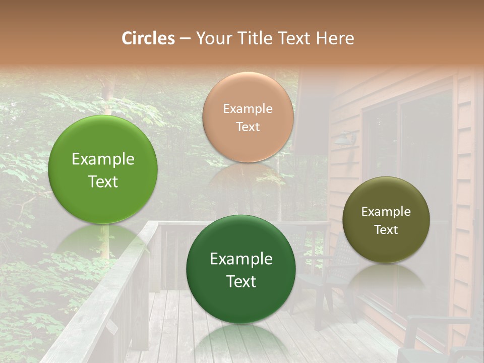 Cabin And Wooden Deck In The Woods PowerPoint Template