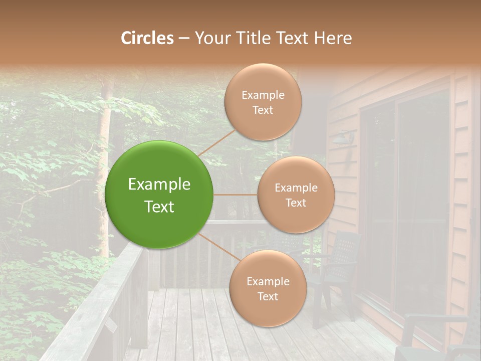 Cabin And Wooden Deck In The Woods PowerPoint Template