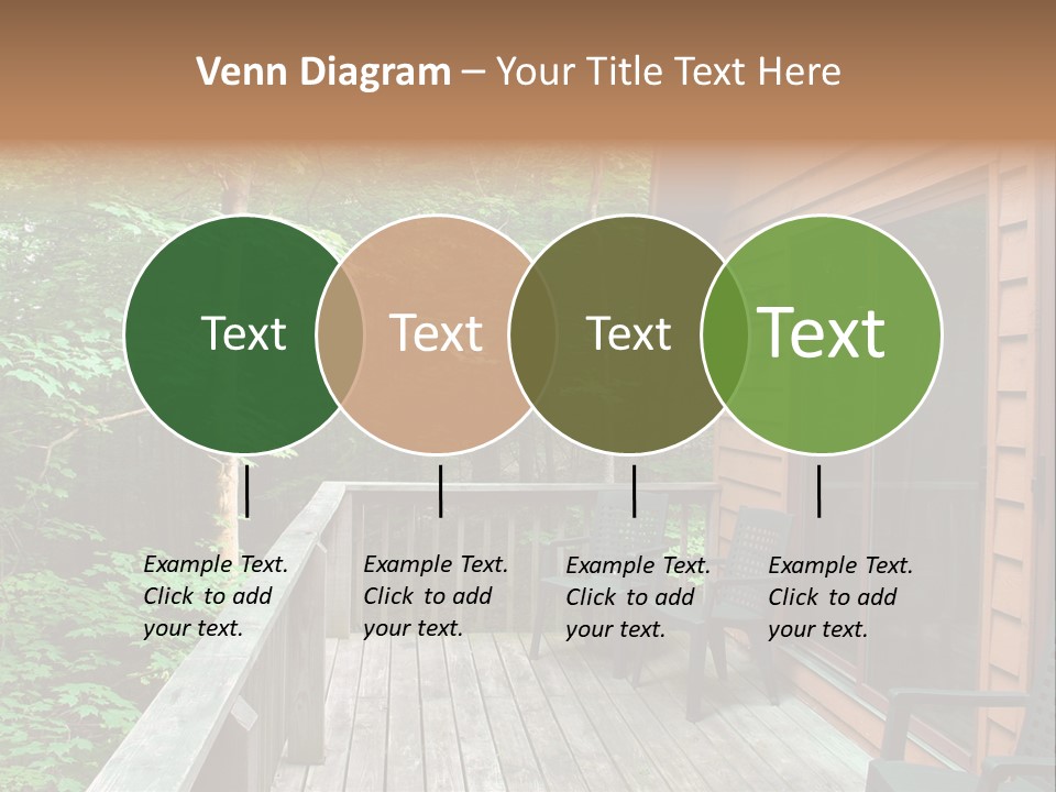 Cabin And Wooden Deck In The Woods PowerPoint Template