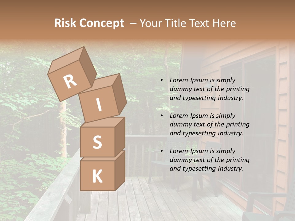 Cabin And Wooden Deck In The Woods PowerPoint Template