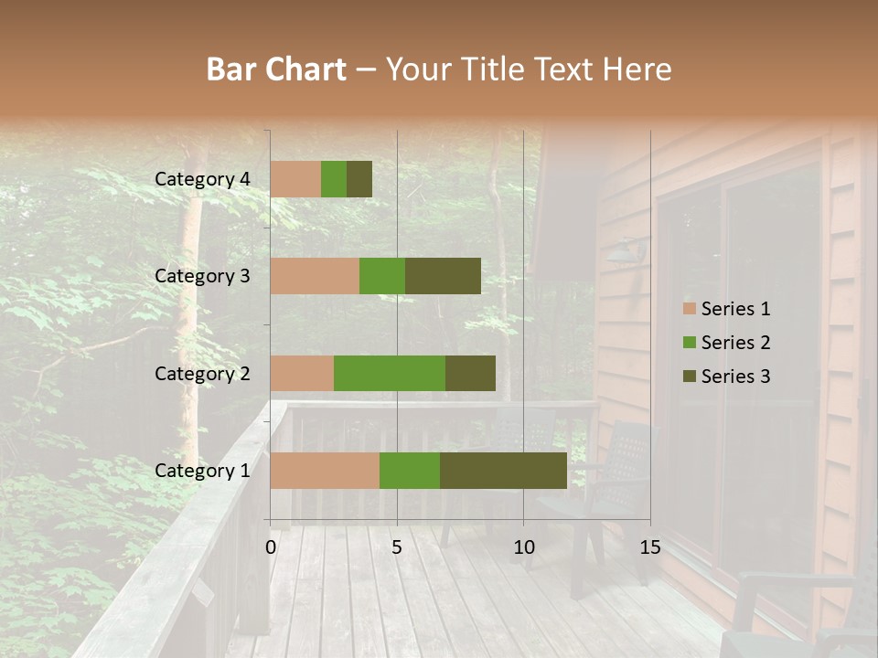 Cabin And Wooden Deck In The Woods PowerPoint Template