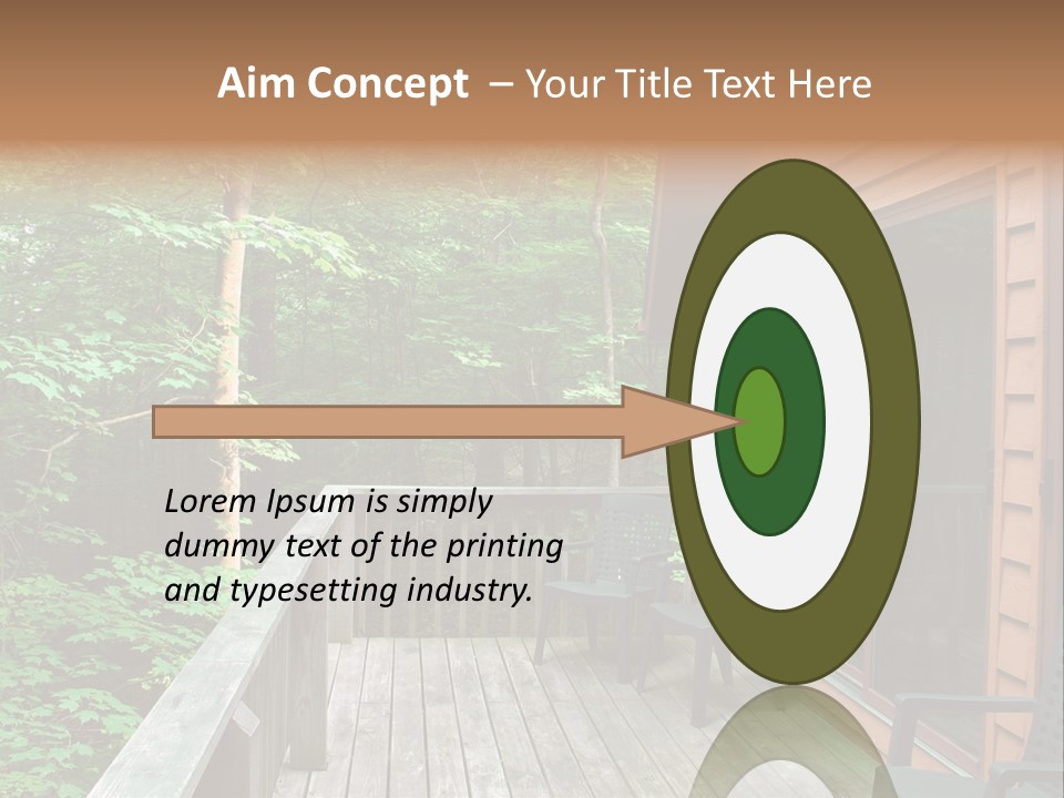 Cabin And Wooden Deck In The Woods PowerPoint Template