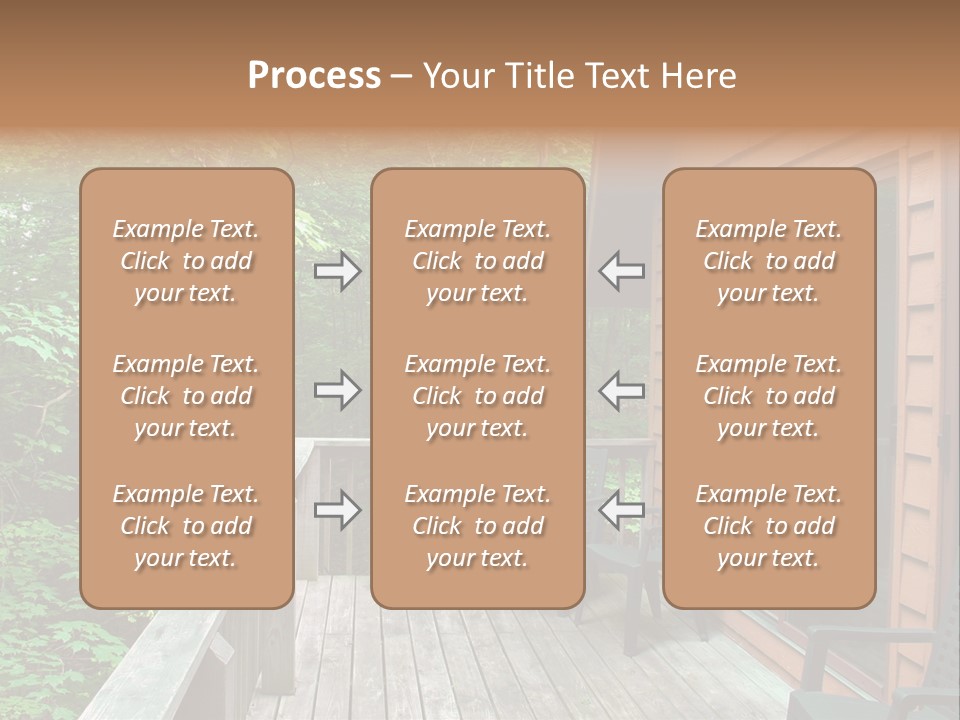 Cabin And Wooden Deck In The Woods PowerPoint Template