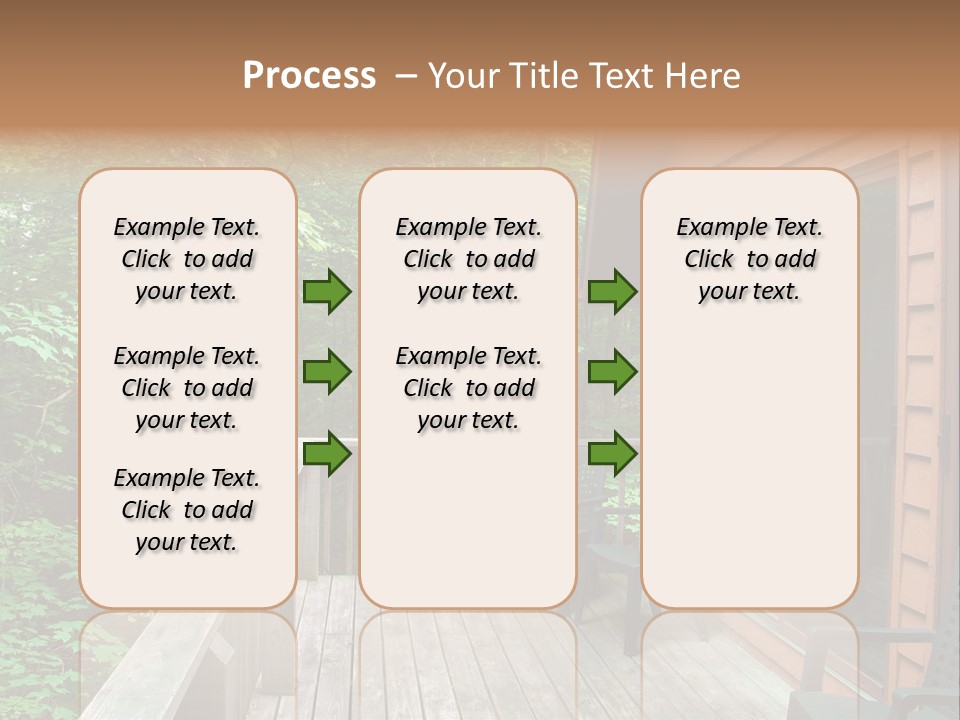 Cabin And Wooden Deck In The Woods PowerPoint Template