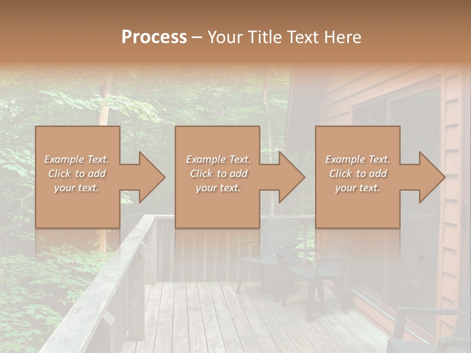 Cabin And Wooden Deck In The Woods PowerPoint Template