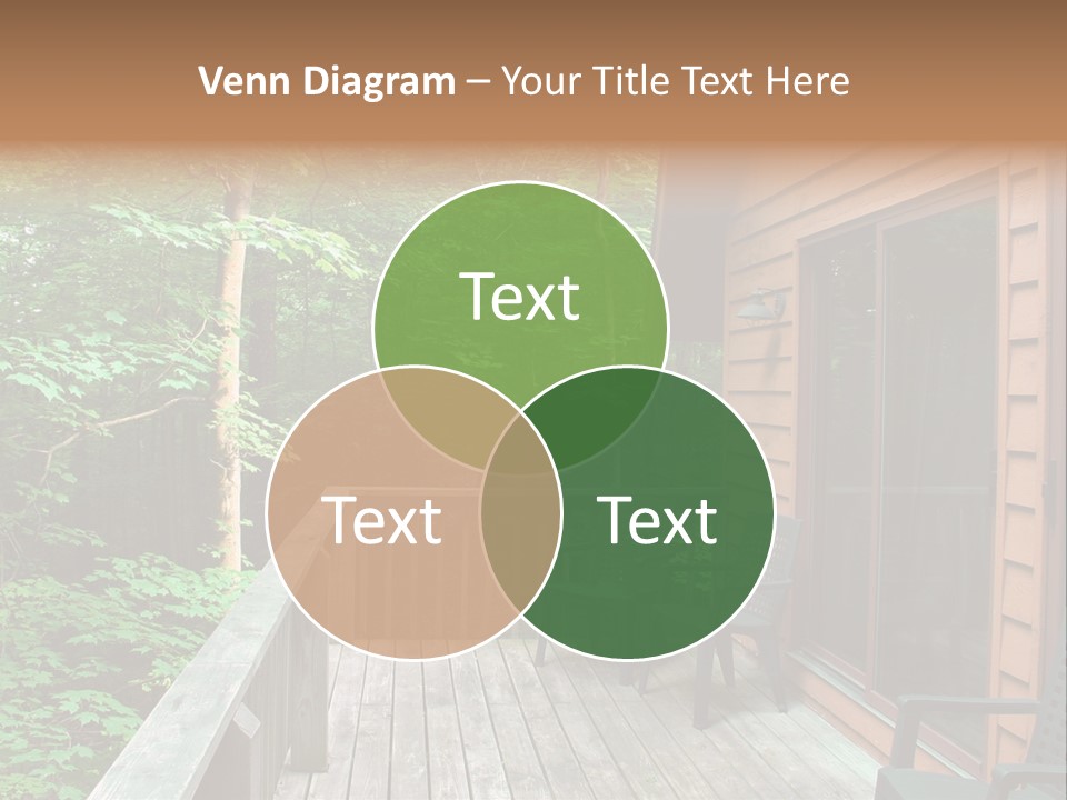 Cabin And Wooden Deck In The Woods PowerPoint Template