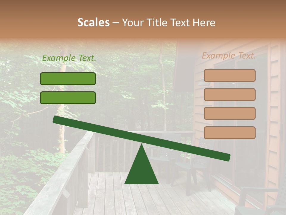 Cabin And Wooden Deck In The Woods PowerPoint Template