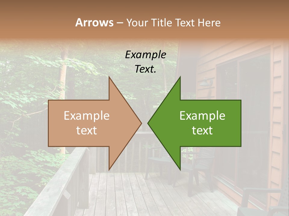Cabin And Wooden Deck In The Woods PowerPoint Template