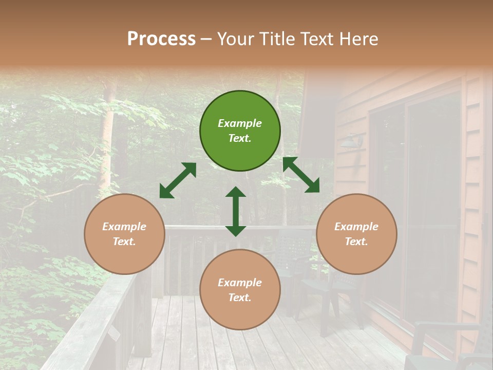 Cabin And Wooden Deck In The Woods PowerPoint Template