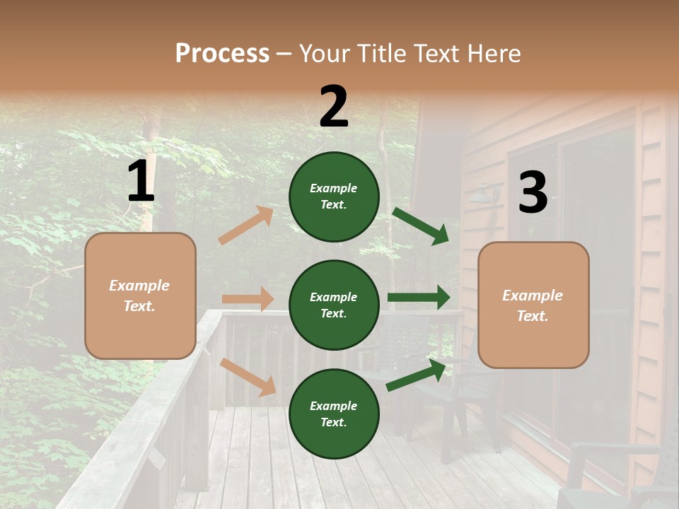 Cabin And Wooden Deck In The Woods PowerPoint Template