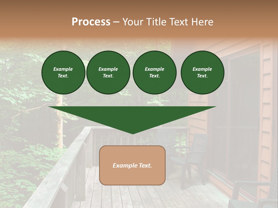 Cabin And Wooden Deck In The Woods PowerPoint Template